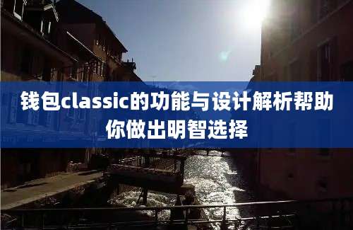 钱包classic的功能与设计解析帮助你做出明智选择