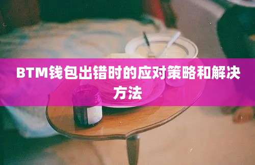 BTM钱包出错时的应对策略和解决方法